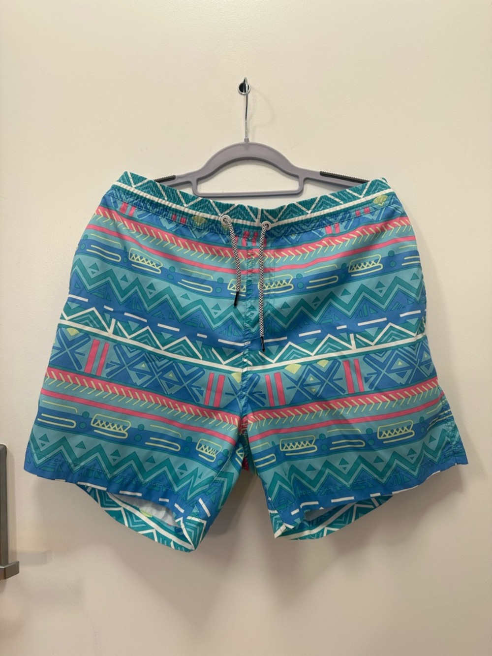 Maamgic Teal & Aqua Geometric Swim Shorts